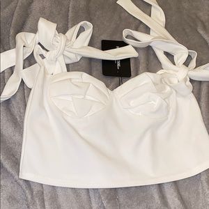 White tie sleeve top